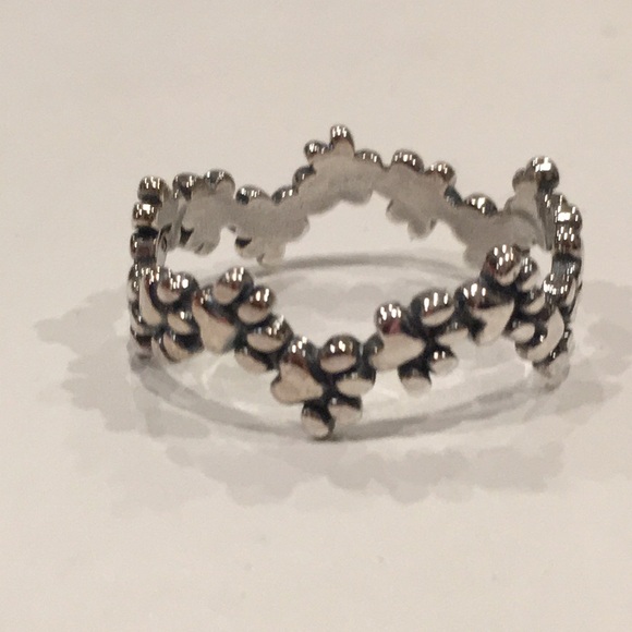 Paw Print Band Ring 925 Silver - Picture 4 of 9